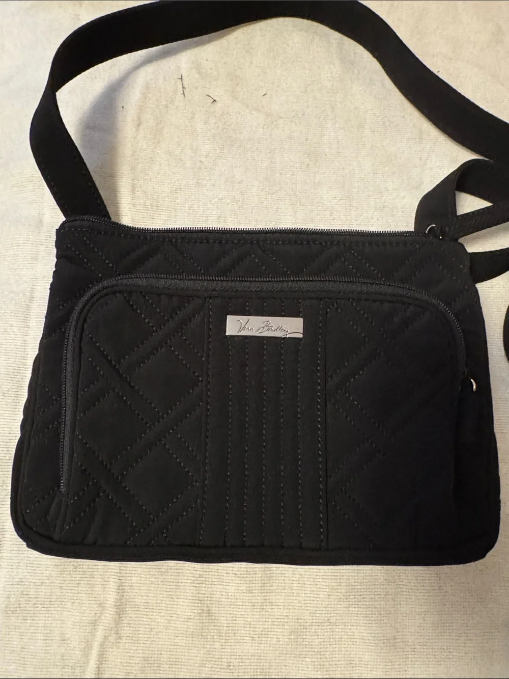 Vera Bradley Black Quilted Messenger Crossbody